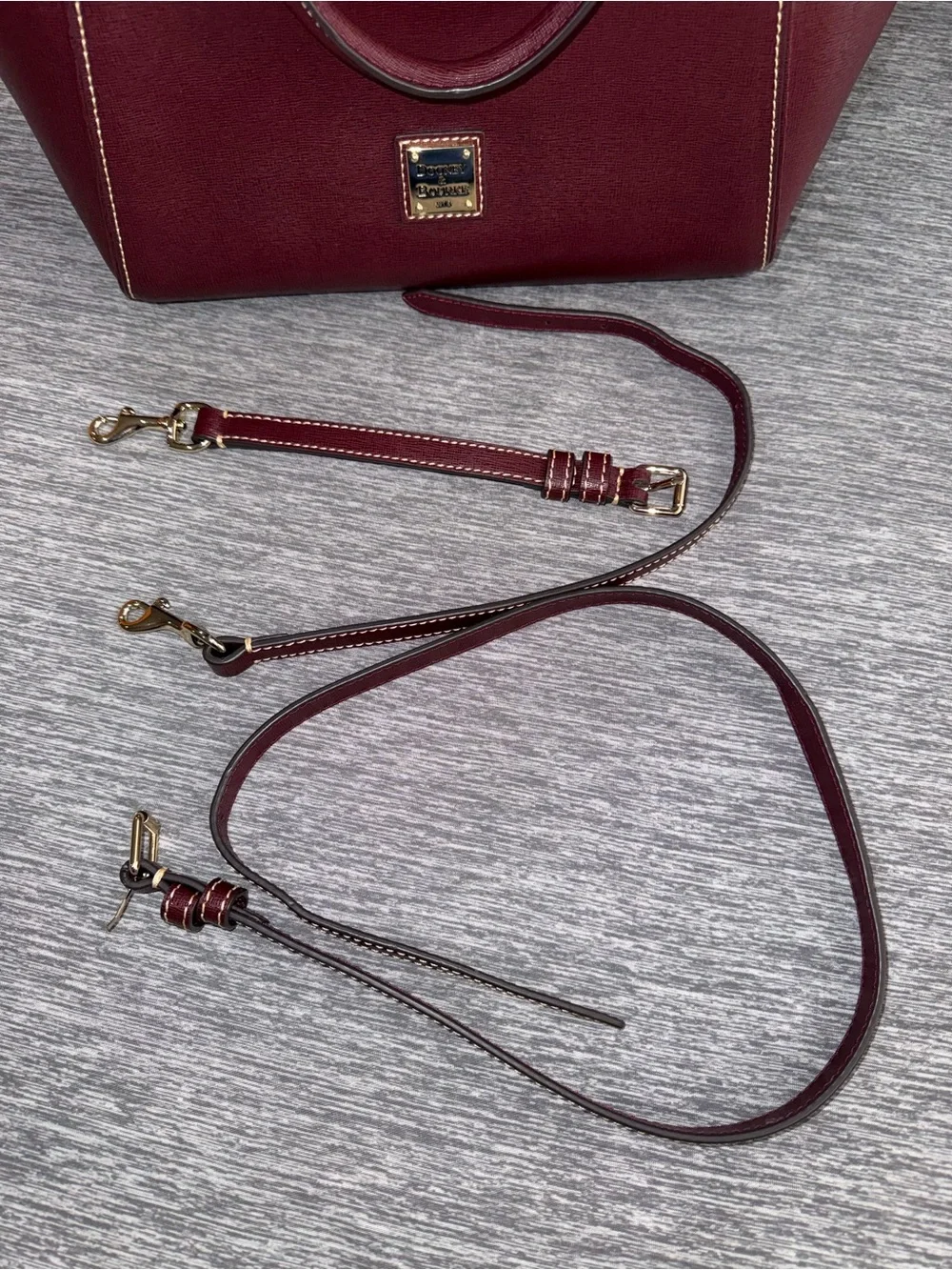 Dooney & Bourke Sydney Burgundy Saffiano Dome Satchel